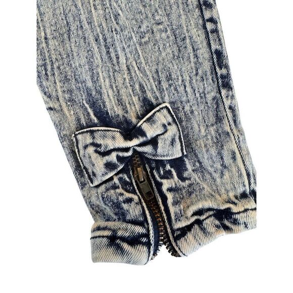 Pilcro by Anthropologie Acid Wash Skinny Jeans w/ Ankle Bows Sz 31 Boho Denim - Picture 8 of 11